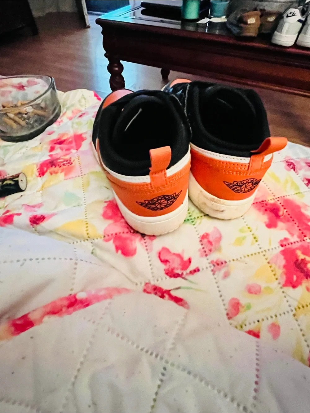 Nike Kids Black and Orange and white Harley Davison colored air  Low-Top Sneaker
